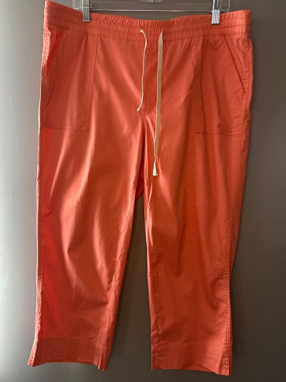 land' n sea size 14 women's stretchy waistband cotton cropped pants resortwear